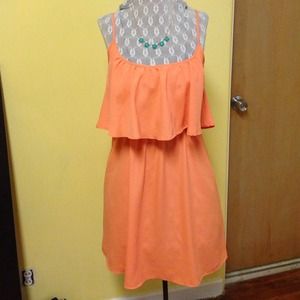 Orange, spaghetti strap dress!