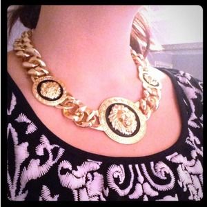 Versace Rihanna Inspired Lion Head Thick Gold