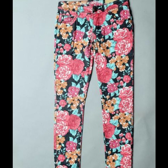 Floral jeans