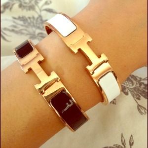 Hermes H bracelet black & white