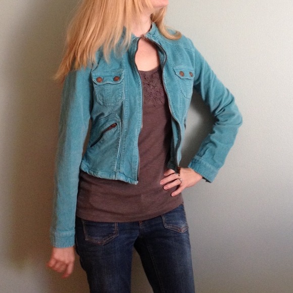 Turquoise corduroy jacket