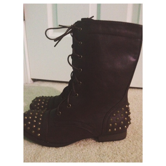Brown Combat Boots.