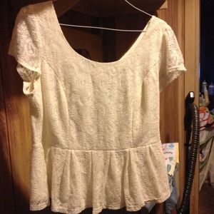 Lace peplum top