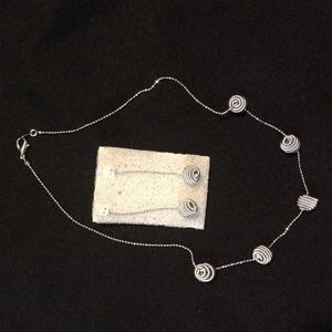 sterling silver necklace and earring set