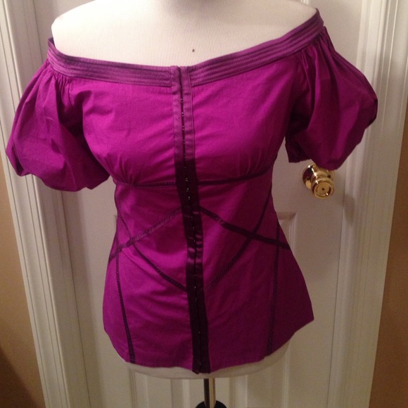 bebe Tops - Bebe purple corset off the shoulders top