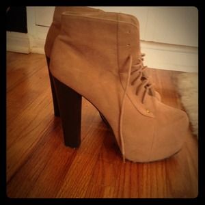 Faux suede booties