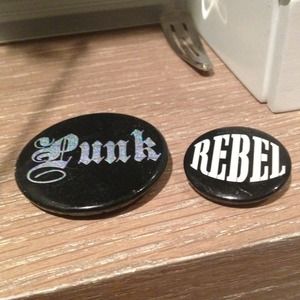 Punk and Rebel pins