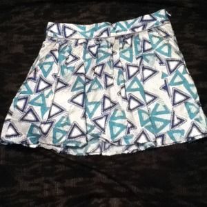 Blue white & teal triangle skirt
