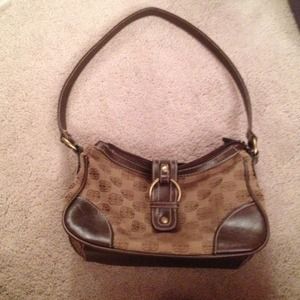 Small tan and brown purse