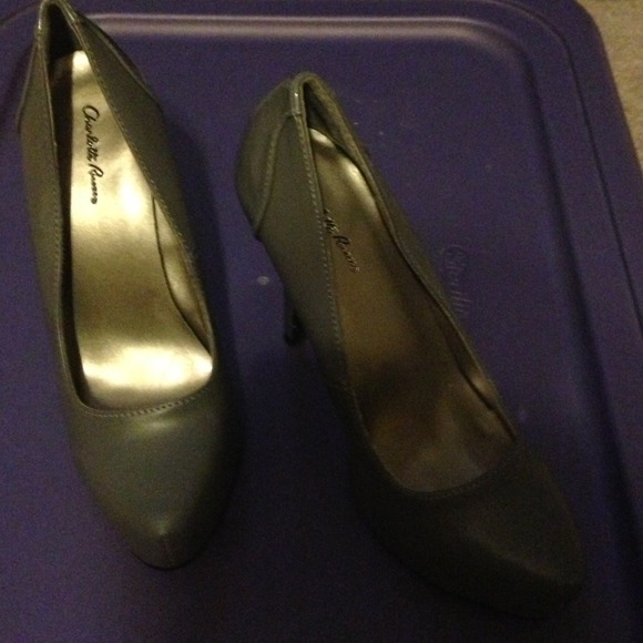 Grey stiletto pumps