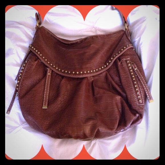 Marc Ecko studded, faux leather handbag