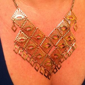 Gold statement necklace