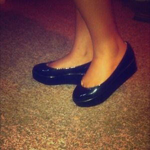 platform black flats