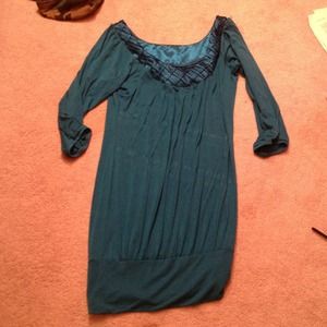 Blue tight dress with banded bottom