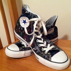 Converse Hi-tops with Break Dancer Design