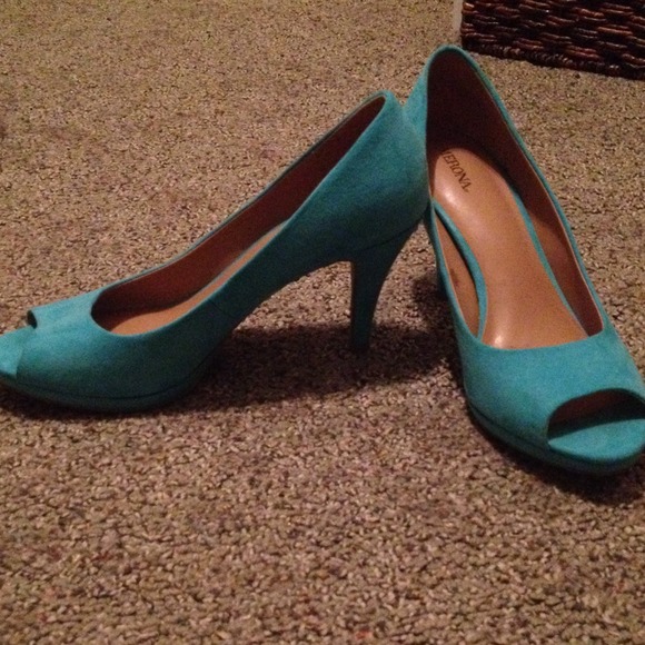 Suede turquoise 3 inch heels from Merona/Target