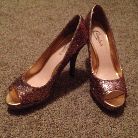 Sparkly peep toe 4 inch heels! Perfect for events!