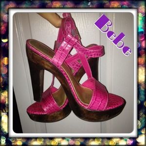 Bebe platform heel sandals