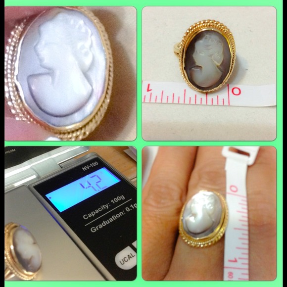 💢SOLD💢💢VINTAGE💢14K GOLD MOTHER OF PEARL RING - Picture 3 of 4