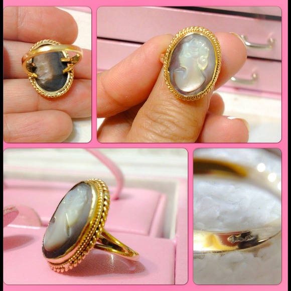 💢SOLD💢💢VINTAGE💢14K GOLD MOTHER OF PEARL RING - Picture 4 of 4