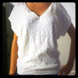 SOLD IN BUNDLE White sequin top