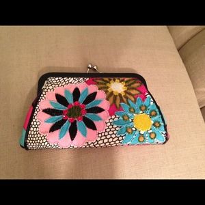 Isabelle Fiore Beaded Clutch with Chain Strap