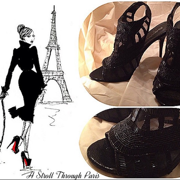 Elizabeth and James Shoes - Elizabeth and James black beaded stilettos