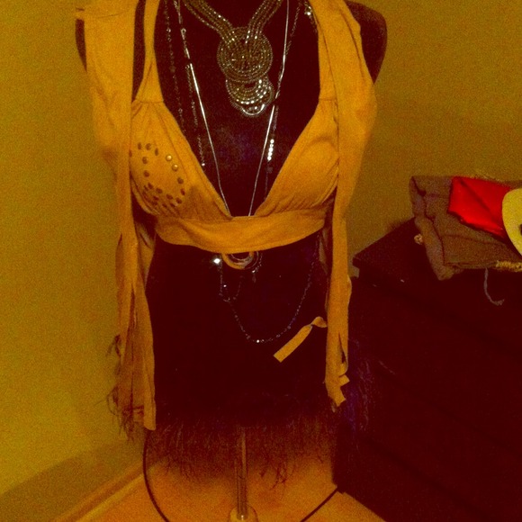 Faux suede hippie costume. S/M
