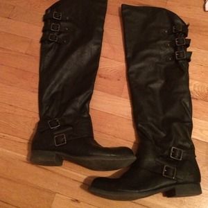 Over the knee black blowfish leather boots 8.5