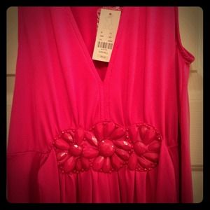 New York & Co. Hot pink maxi dress.