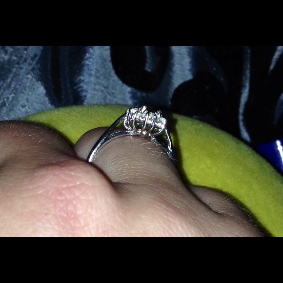Green stone / Diamond ring - Picture 3 of 4