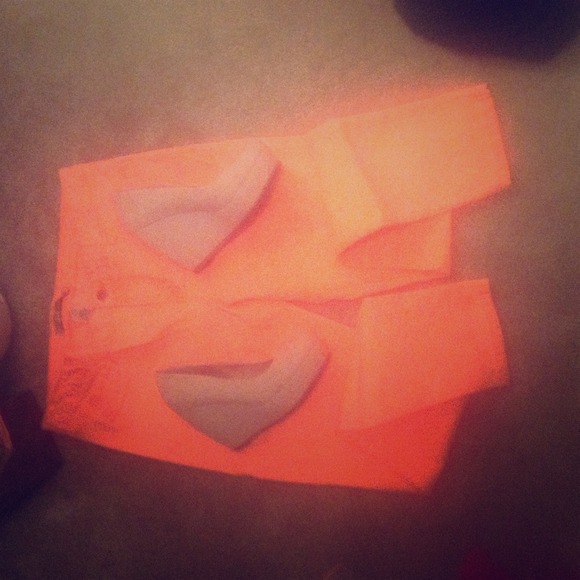 Neon peach pants