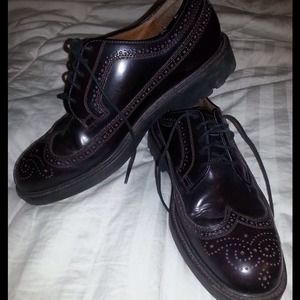 Men's dark brown genuine leather dress shoes