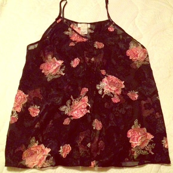 Black floral lingerie/top