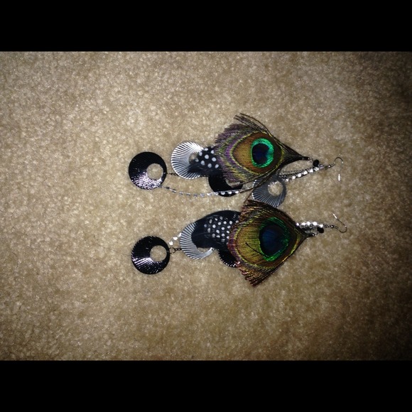 SOLD Peacock Danglers