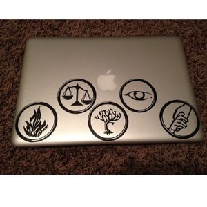 Divergent Faction Symbol Vinyl Stickers(Set of 5)