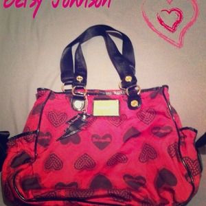 Betsey Johnson Pink and Black Oversized Tote