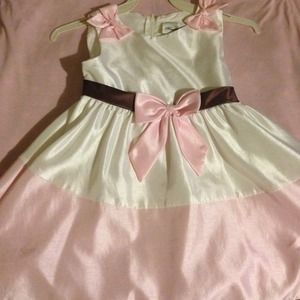 Pink/brown  with white fancy girls dress