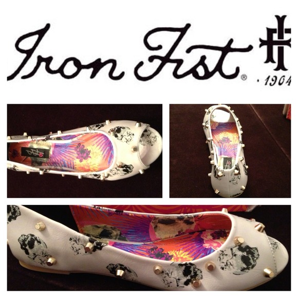 Iron Fist 💀 Distant Memory PeepToe Flat - Picture 2 of 4
