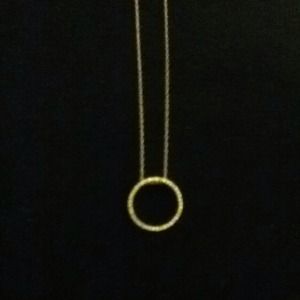 "SOLD" 10k White Gold Circle Pendant and Necklace