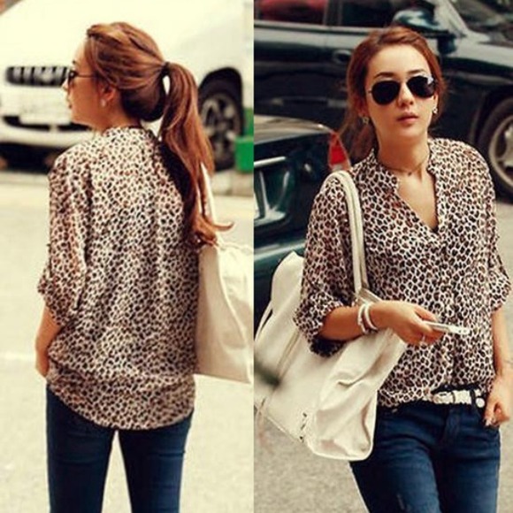 Leopard Print Women shirt