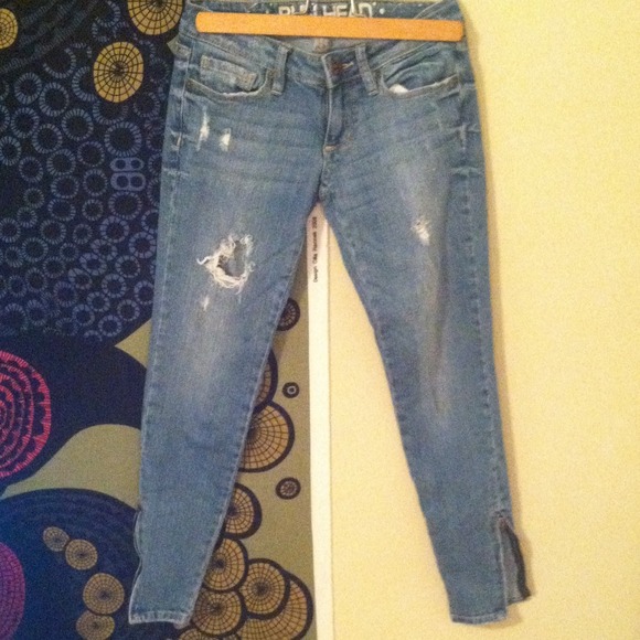 Distressed bullhead jeans