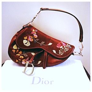 Christian Dior Embroidery Saddle Bag