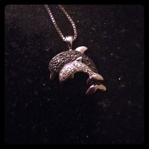 CHRISTMAS GIFT! Sterling silver  dolphin necklace