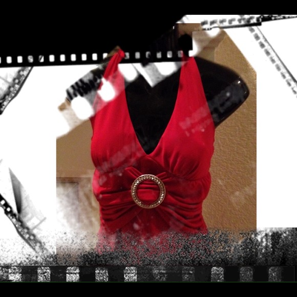 Beautiful holiday Halter sexy red dress!