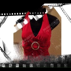 Beautiful holiday Halter sexy red dress!