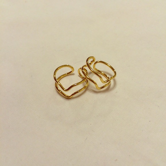 Stacked Chevron Midi Rings