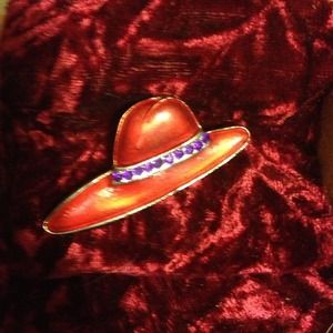 Beautiful  purple Rhinestone Red Hat pin!❤