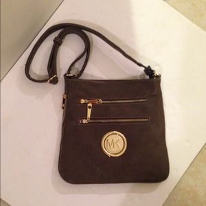 Charcoal gray cross body bag