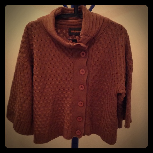 Button Down Kimono Sleeve Sweater Size Large